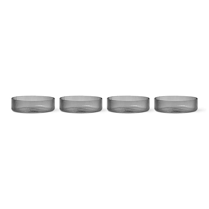 ferm LIVING Ripple Schaaltjes 4 st. - Smoked Grey