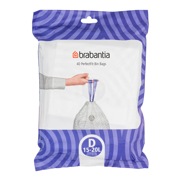 Brabantia PerfectFit Type D Afvalzakken 15-20 L - 40 zakken