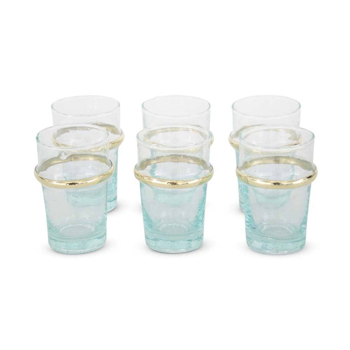 Safaary - Theeglas Goud Beldi (Set van 6)-Ø 6 x 9cm