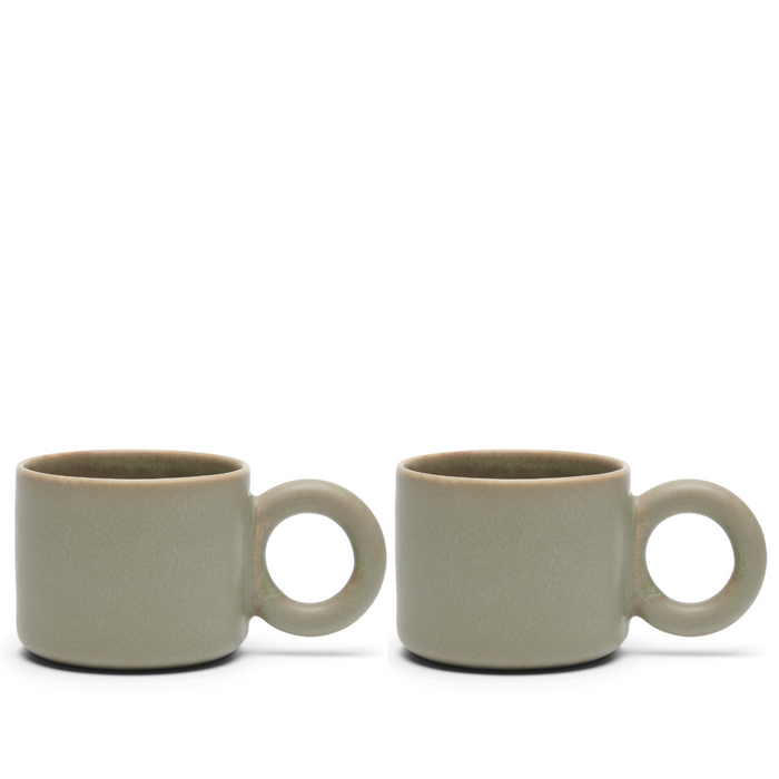 Riviera Maison Mok met oor Marseille 260 ML 2 stuks - Groen - Keramiek