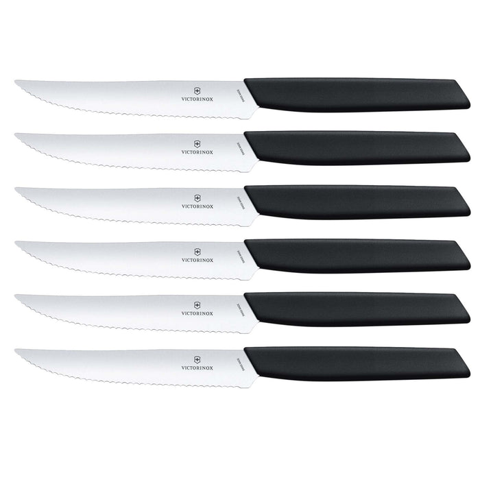 Victorinox Swiss Modern Steakmessen - 6-delig - RVS|Zwart - Kartel