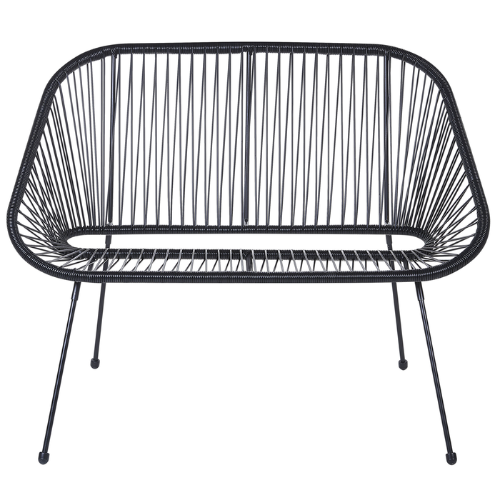 Beliani - ACAPULCO - Tweezitsbank - Zwart - PE rotan