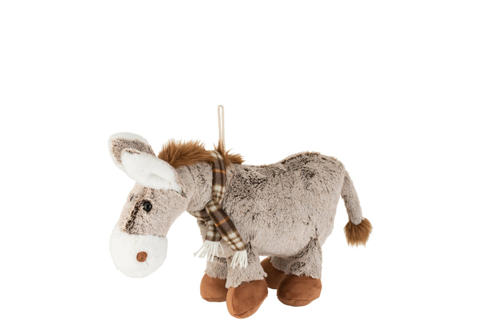 J-Line Paard+Sjaal Pluche Bruin Small