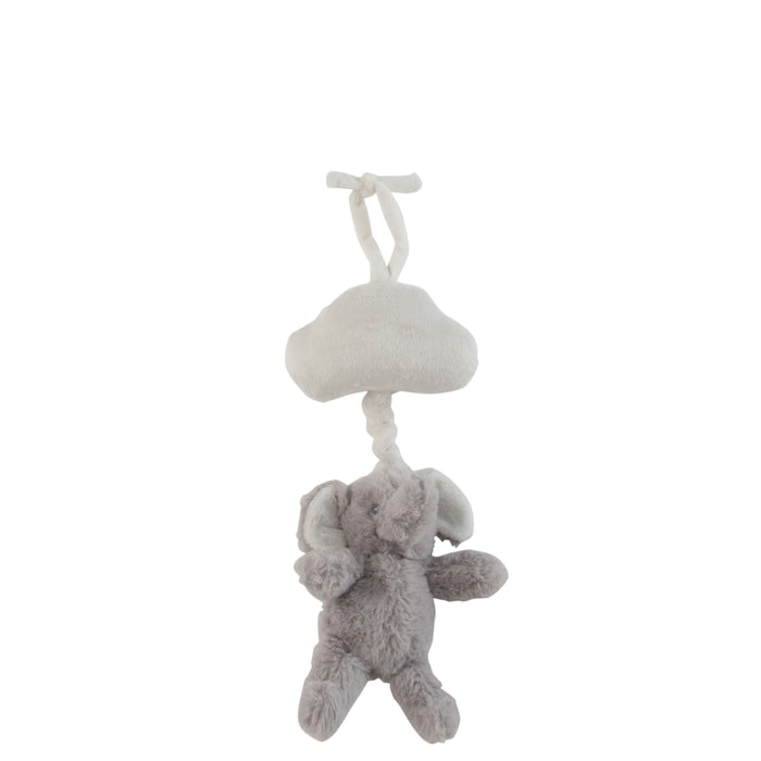 J-Line Olifant Hangend Muziek Pluche Grijs