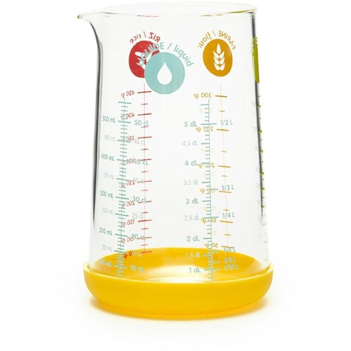 Pebbly - Maatbeker, Glas, Siliconen Onderkant, Geel, 0.5 L - Pebbly