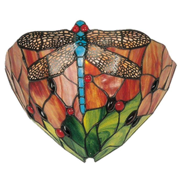 Lumilamp Wandlamp Tiffany 30x15x20 cm Rood Groen Glas Libelle