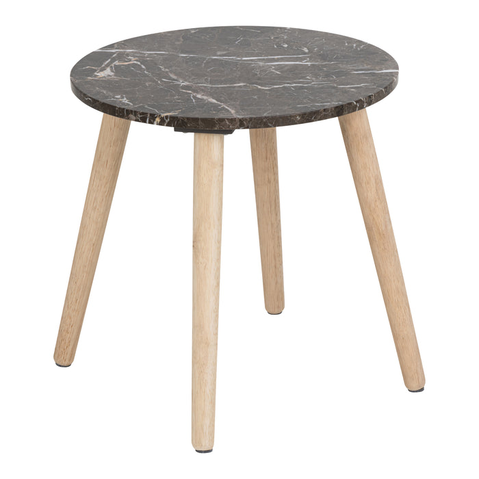 by fonQ Marb Bijzettafel Ø 40 cm - Bruin