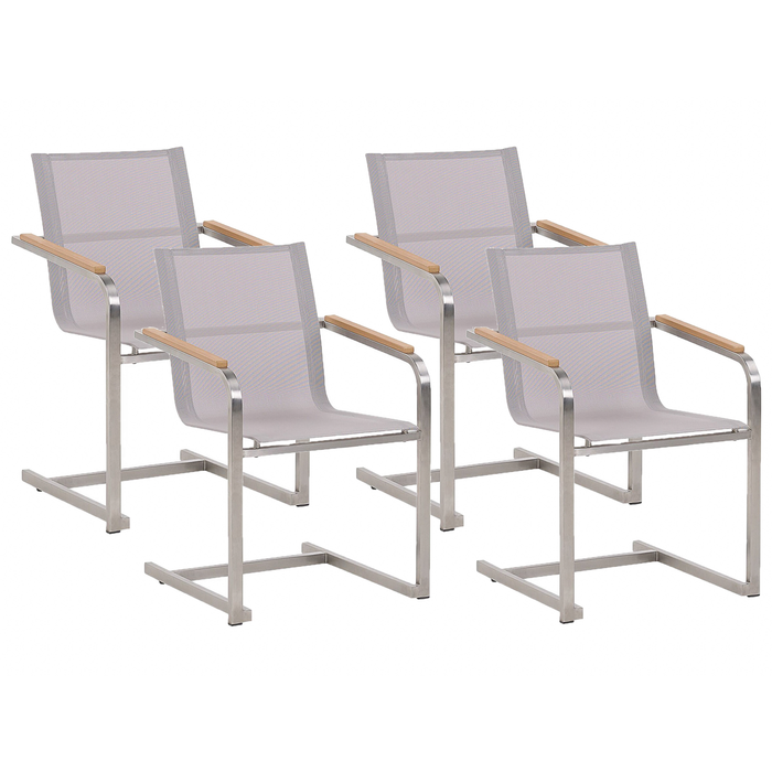 Beliani - COSOLETO - Tuinstoel set van 4 - Beige - Polyester