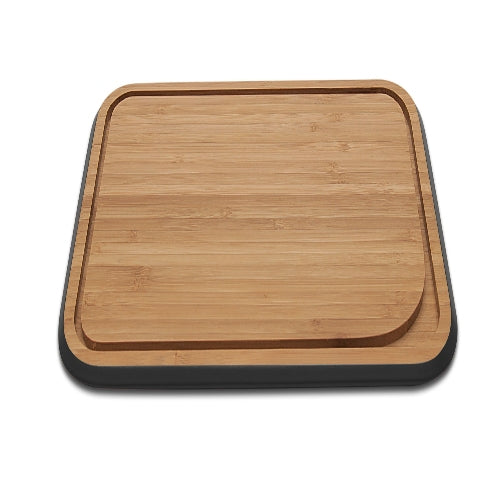 Pebbly - Snijplank met Sapgeul, Bamboe, Zwart, 25 x 17.5 cm - Pebbly
