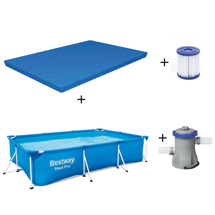 Bestway frame zwembad set 300 x 201 x 66 cm - incl. 1250L filterpomp