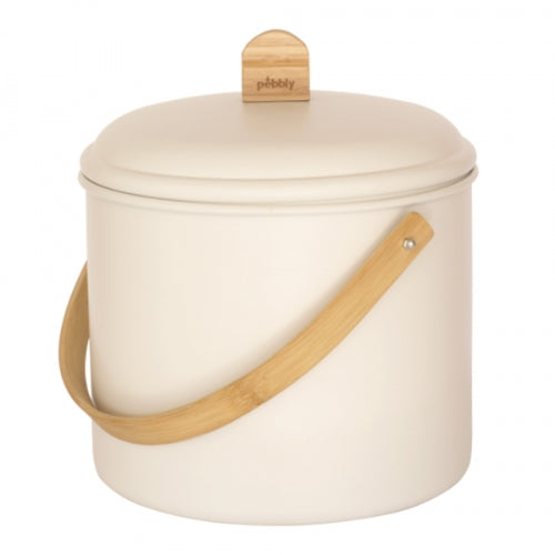 Compost Emmer, Créme, Metaal, 7 liter - Pebbly