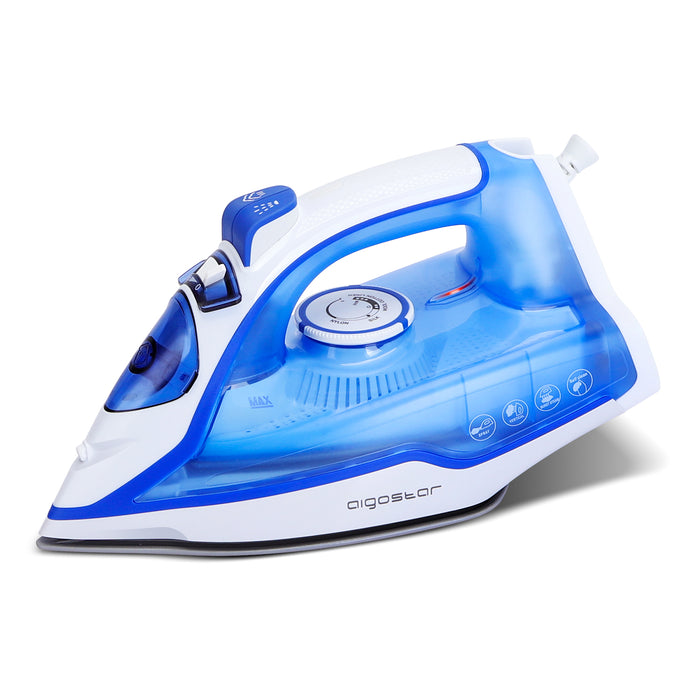 Aigostar Smooth 31RSN - Stoomstrijkijzer - 2400W - Blauw|Wit