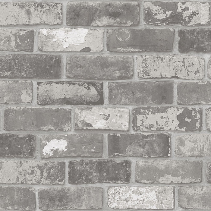 vtwonen vliesbehang Bricks Grey grijs