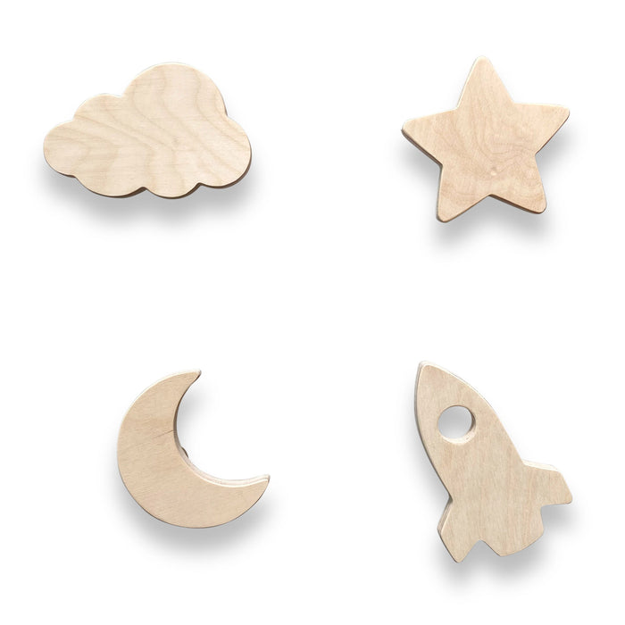 Houten wandhaken kinderkamer | Ruimte - blank