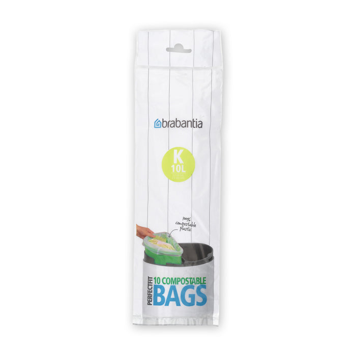 Brabantia Type K PerfectFit Composteerbare Afvalzak 10 Liter - 10 zakken