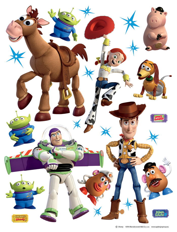 Disney muursticker Toy Story bruin, wit en paars - 65 x 85 cm - 600139