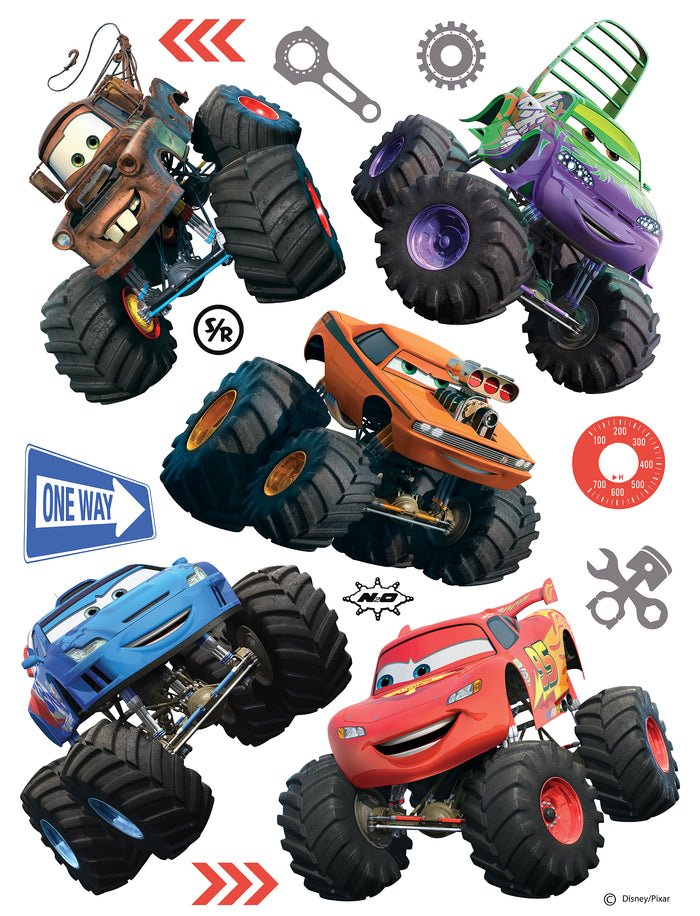 Disney muursticker Cars rood, oranje en blauw - 65 x 85 cm - 600134