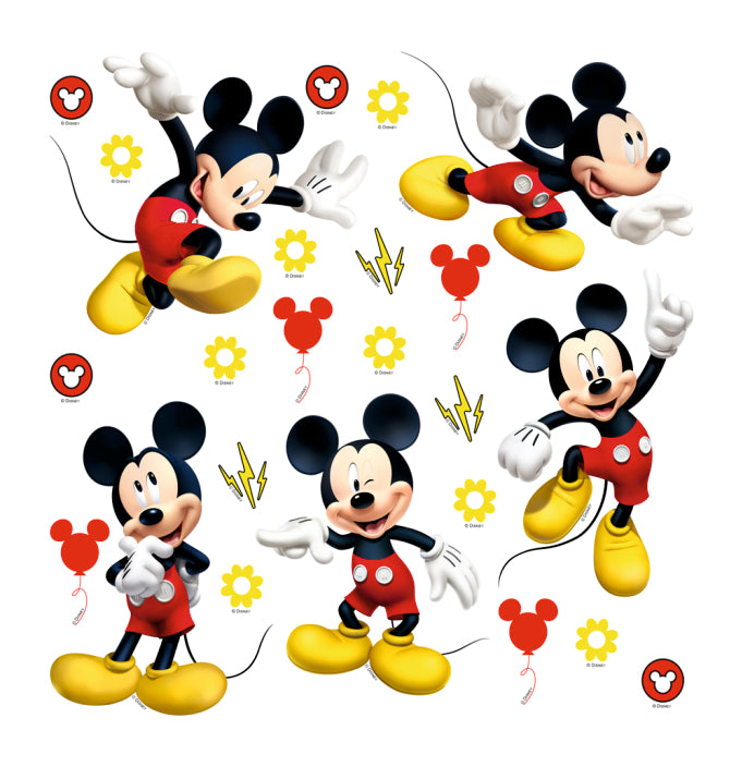 Disney muursticker Mickey Mouse rood en geel - 30 x 30 cm - 600229