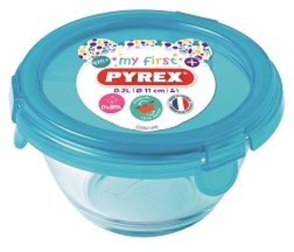 Pyrex - Baby Voedselcontainer, Rond, 0.2 L, Glas, Blauw - Pyrex | My F