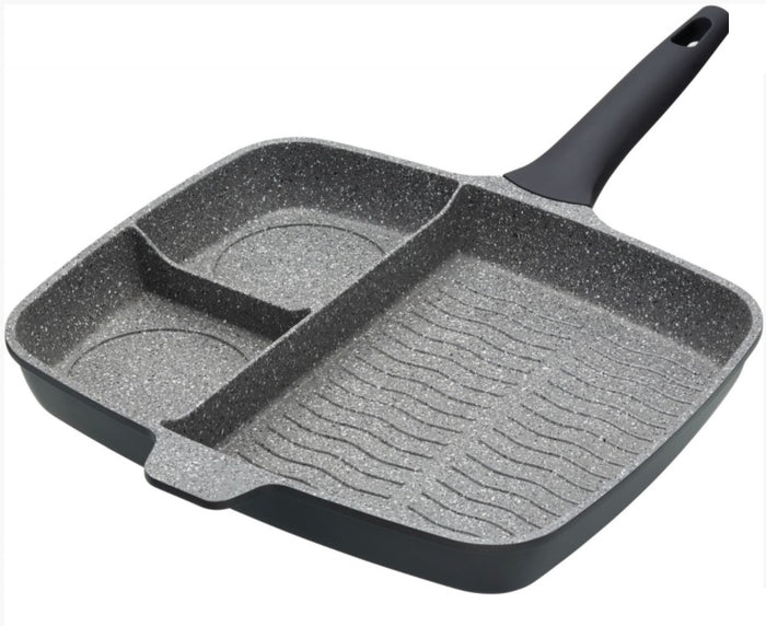 Gietaluminium Grillpan met 3 vakken - MasterClass