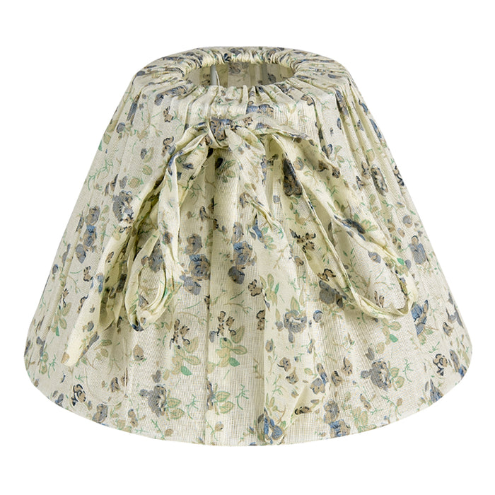 Clayre & Eef Lampenkap Ø 22x15 cm Beige Groen Textiel Rond Bloemen