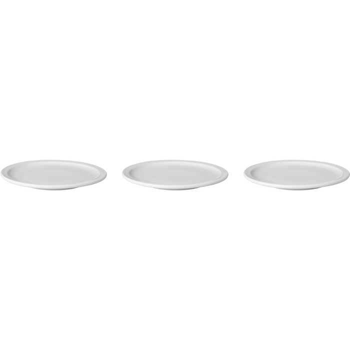 Mammoet Bord smalle rand Budgetline 24 cm Wit Porselein 3 stuks