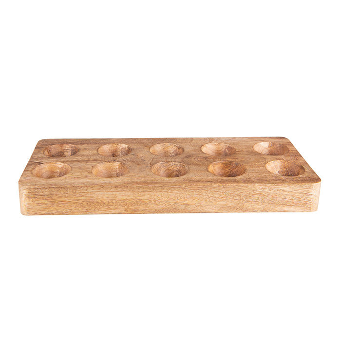 Clayre & Eef Eierhouder 30x13x2 cm Bruin Hout Rechthoek Eierrekje