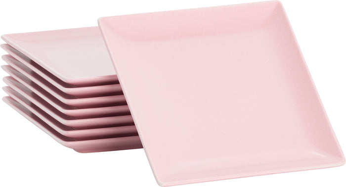 Lite-Body Hermes Gebaksbordjes - Set van 8 stuks - Ø16 cm - Roze Mat