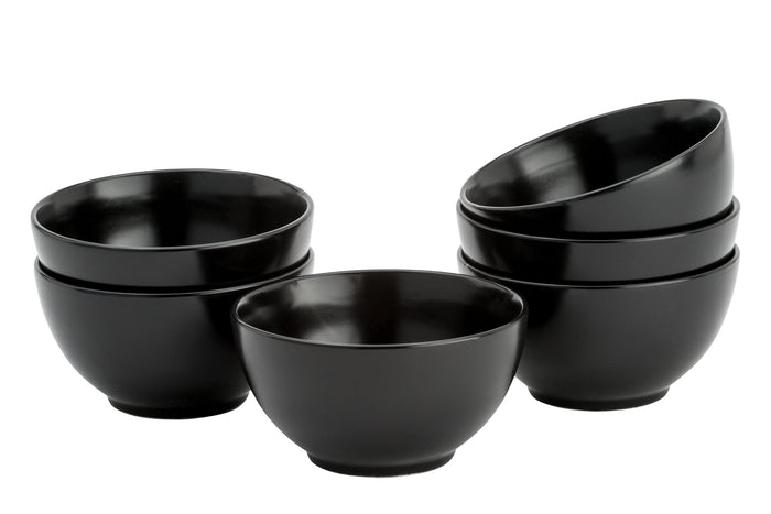 Lite-Body - Hermes Kom 16 cm | 500 ml - Set van 6 - Rond - Zwart ma