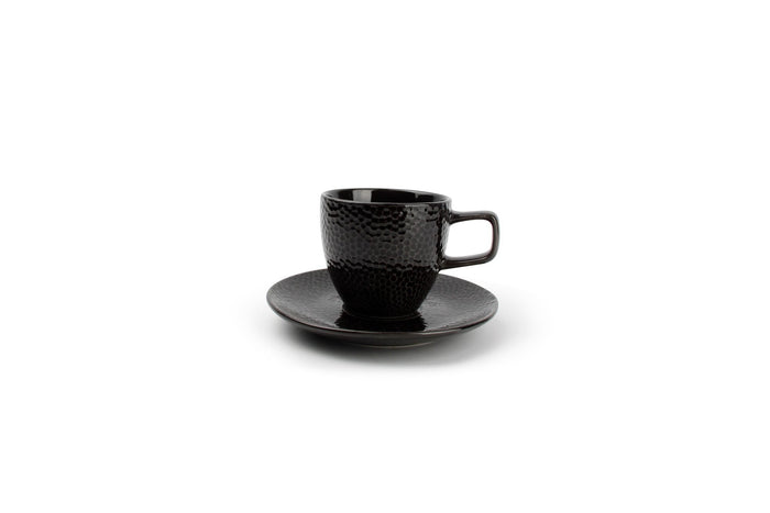S&P - MIELO kop en schotel 200 ml zwart (set|4)