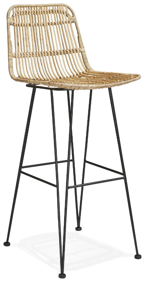 24Designs Vallarta Barkruk - Zithoogte 75 Cm - Rotan