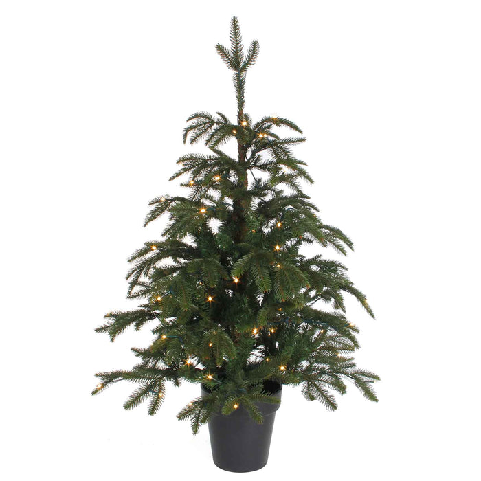 Black box kunstkerstboom led frasier maat in cm: 100 x 76 groen 72l