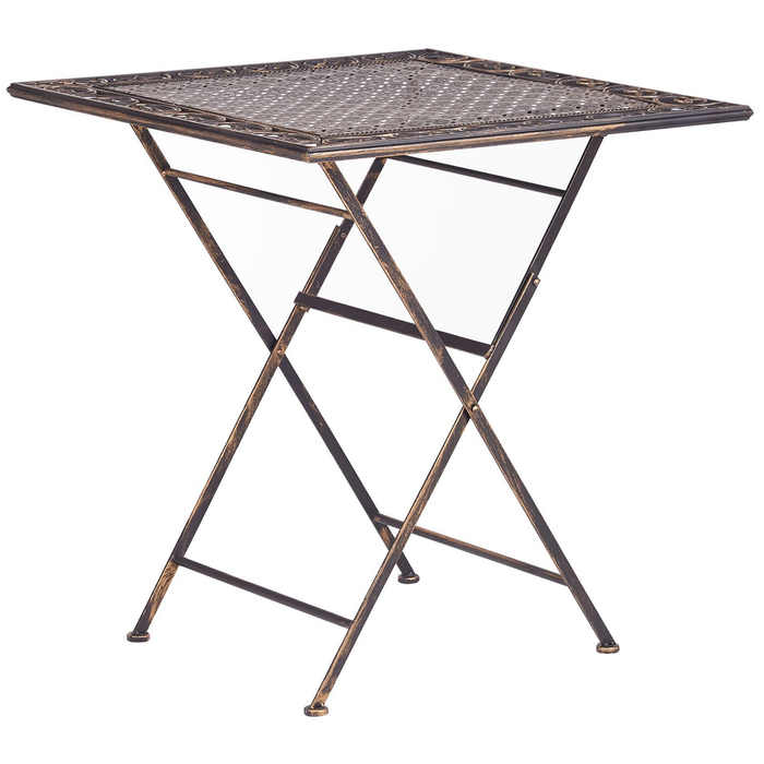 Beliani - BORMIO - Tuintafel - Zwart - 70 x 70 cm - IJzer