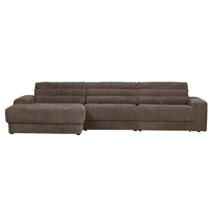 WOOOD Date Chaise Longue Links - Grove Ribstof - Mud - 78x316x162