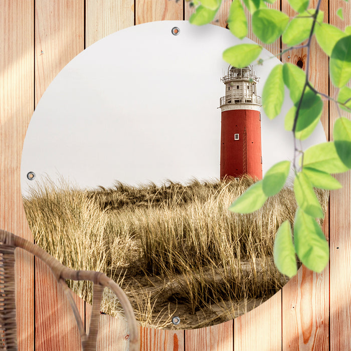 Sweet Living - Ronde Tuinposter Vuurtoren Texel- B80 x L80 cm
