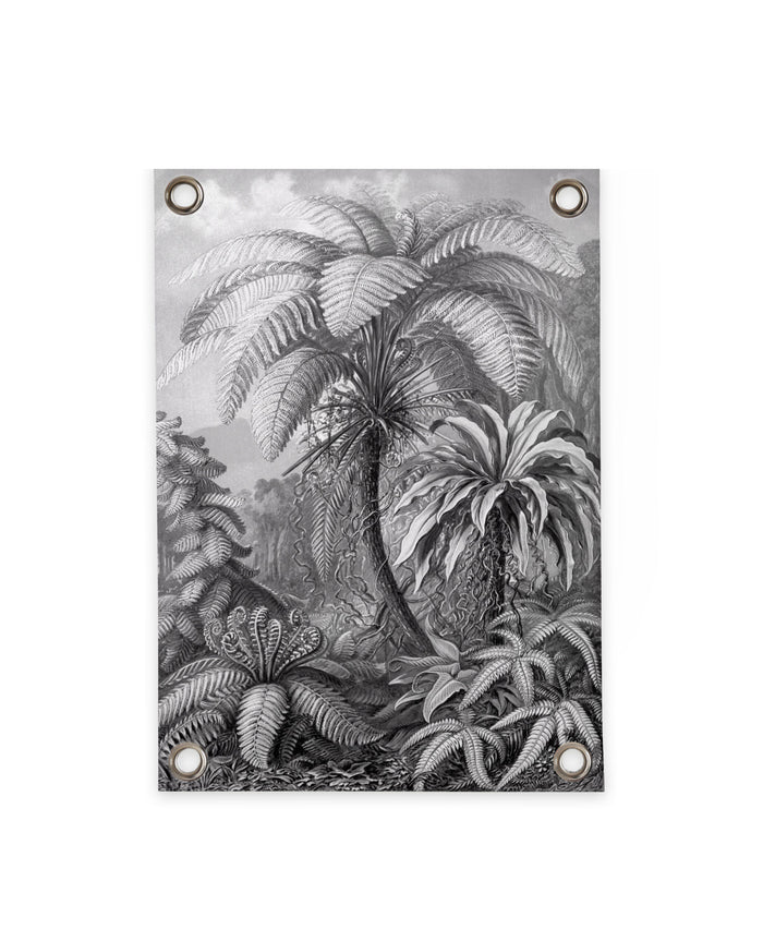 Villa Madelief Tuinposter Jungle zwart wit (70x100cm)