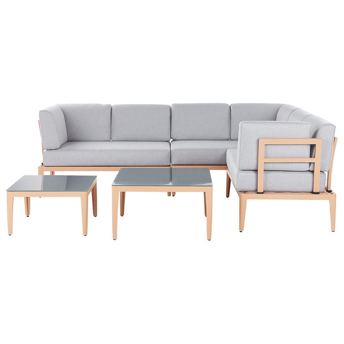 Beliani - RIMA III - Loungeset voor 6 - Grijs - Polyester
