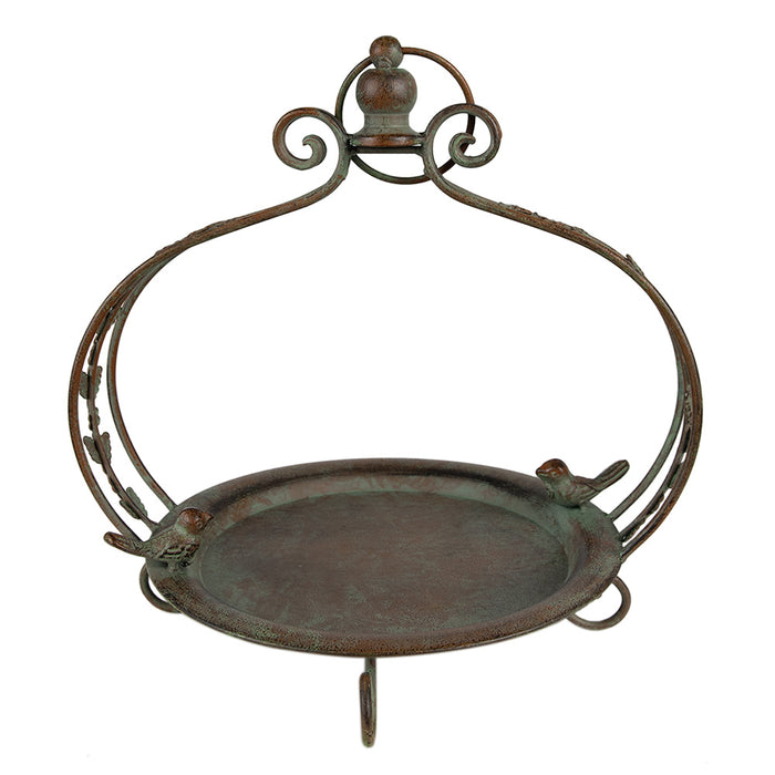 Clayre & Eef Vogelvoederhuisje Ø 25x38 cm Groen Bruin Ijzer Vogel
