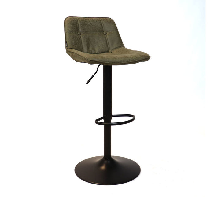 Bronx71 Industriële barkruk Rocky olijfgroen eco leer 63-77 cm