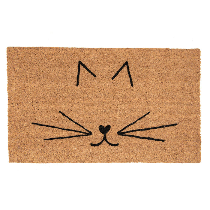 Clayre & Eef Deurmat 75x45 cm Bruin Zwart Kokosvezel Pvc Rechthoek
