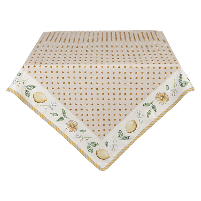 Clayre & Eef Tafelkleed 130x180 cm Beige Geel Katoen Rechthoek