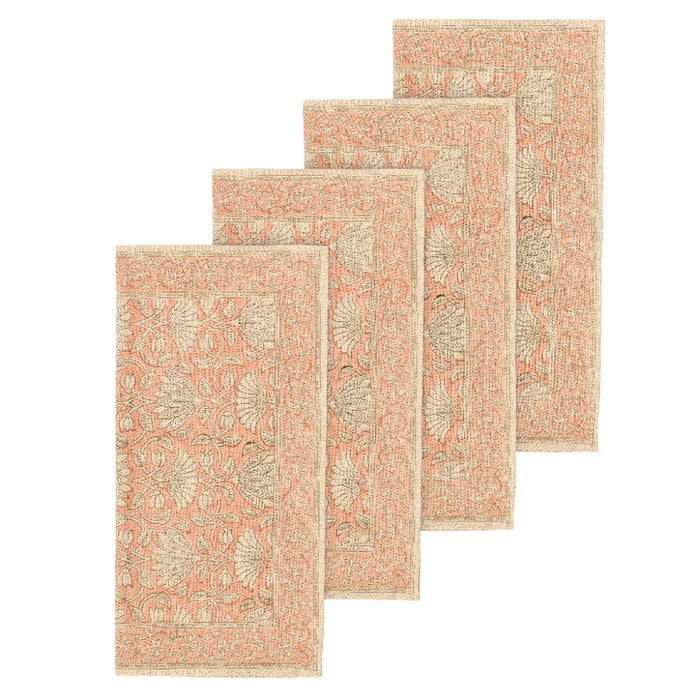 Bungalow set van 4 katoenen servetten Savannah Melon