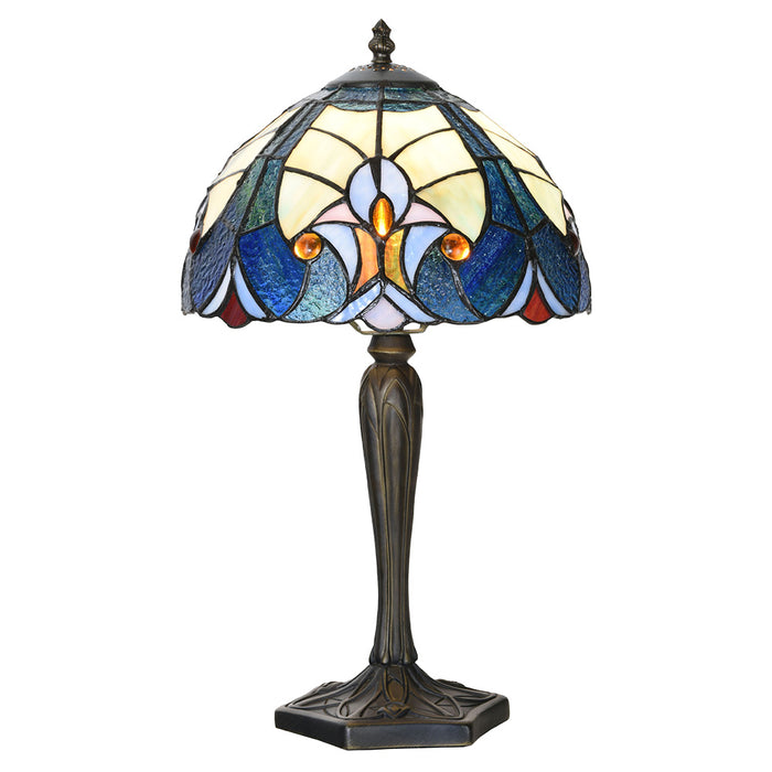 Lumilamp Tiffany Tafellamp Ø 25x40 cm Blauw Glas