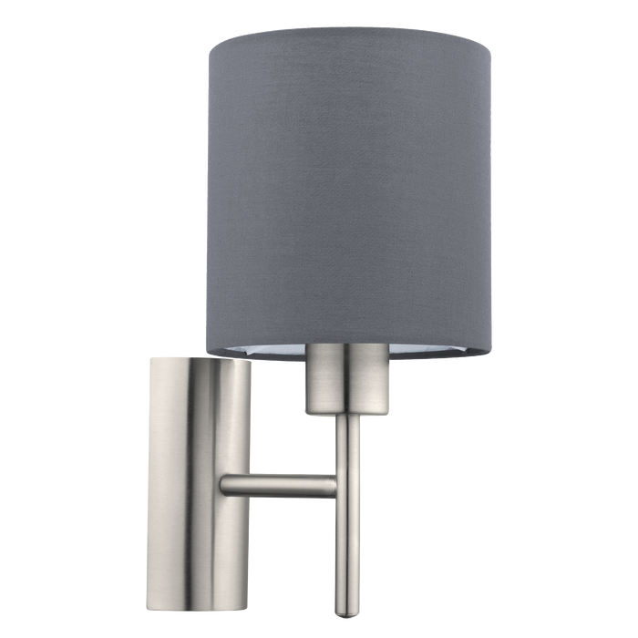 EGLO Pasteri - Wandlamp - 1 Lichts - Nikkel-Mat - Grijs