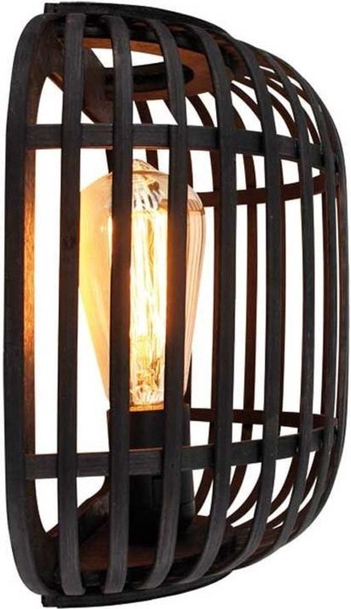 Freelight Wandlamp Treccia Mat Zwart 26cm