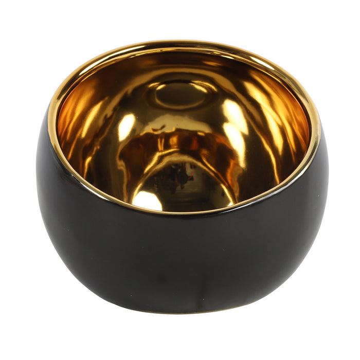 Countryfield theelichthouder|kaarsenhouder - zwart|goud - H13.5 cm