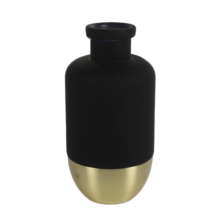 Countryfield Bloemenvaas Mystik - Glas - zwart|goud - D13 x H25 cm