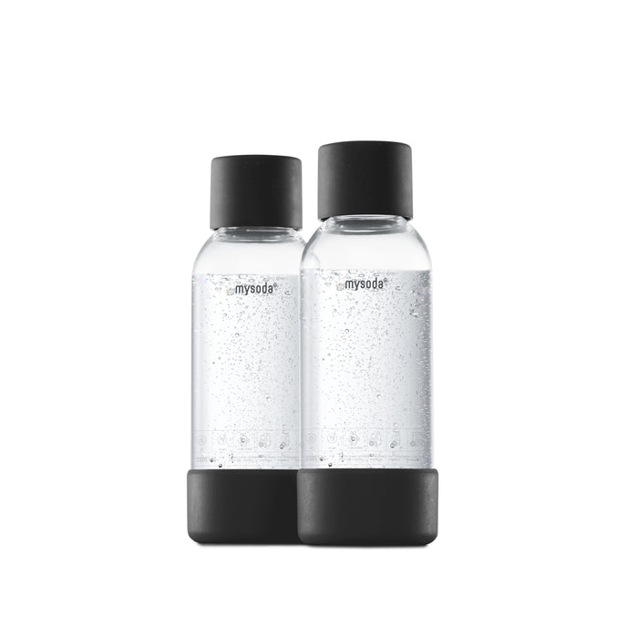 Mysoda - Set van 2 herbruikbare flessen van 0.5 liter - Black