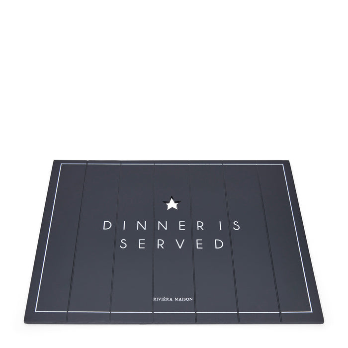 Rivièra Maison - Placemat Dinner Is Served, Zwart, MDF, 30x40cm