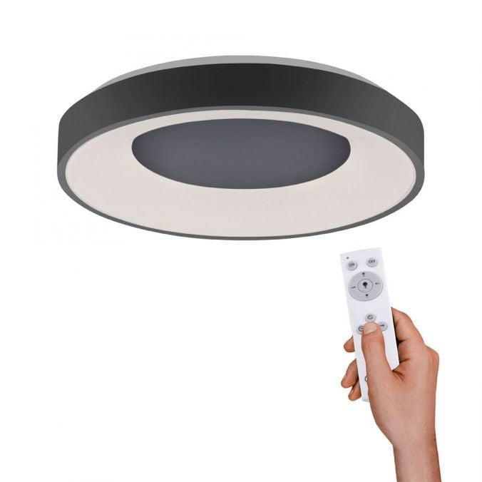 Paul Neuhaus Plafondlamp Anika Zwart 48cm Ø incl. Afstandsbediening